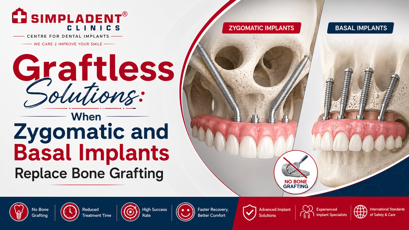 Graftless solutions with zygomatic and basal dental implants